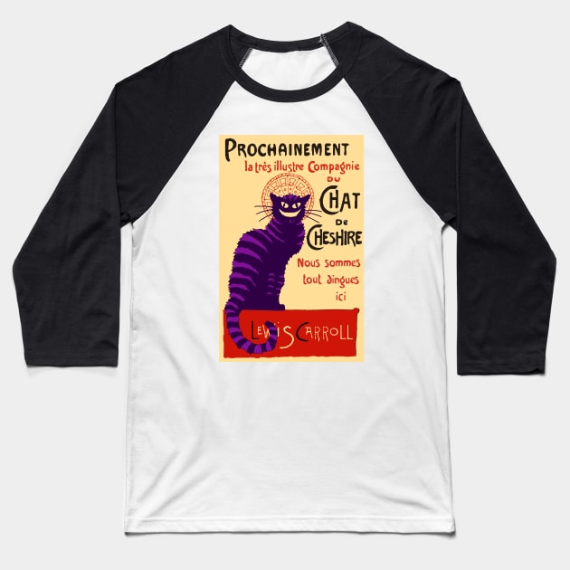 Cheshire Cat 'chat noir' Baseball T-Shirt by djrbennett